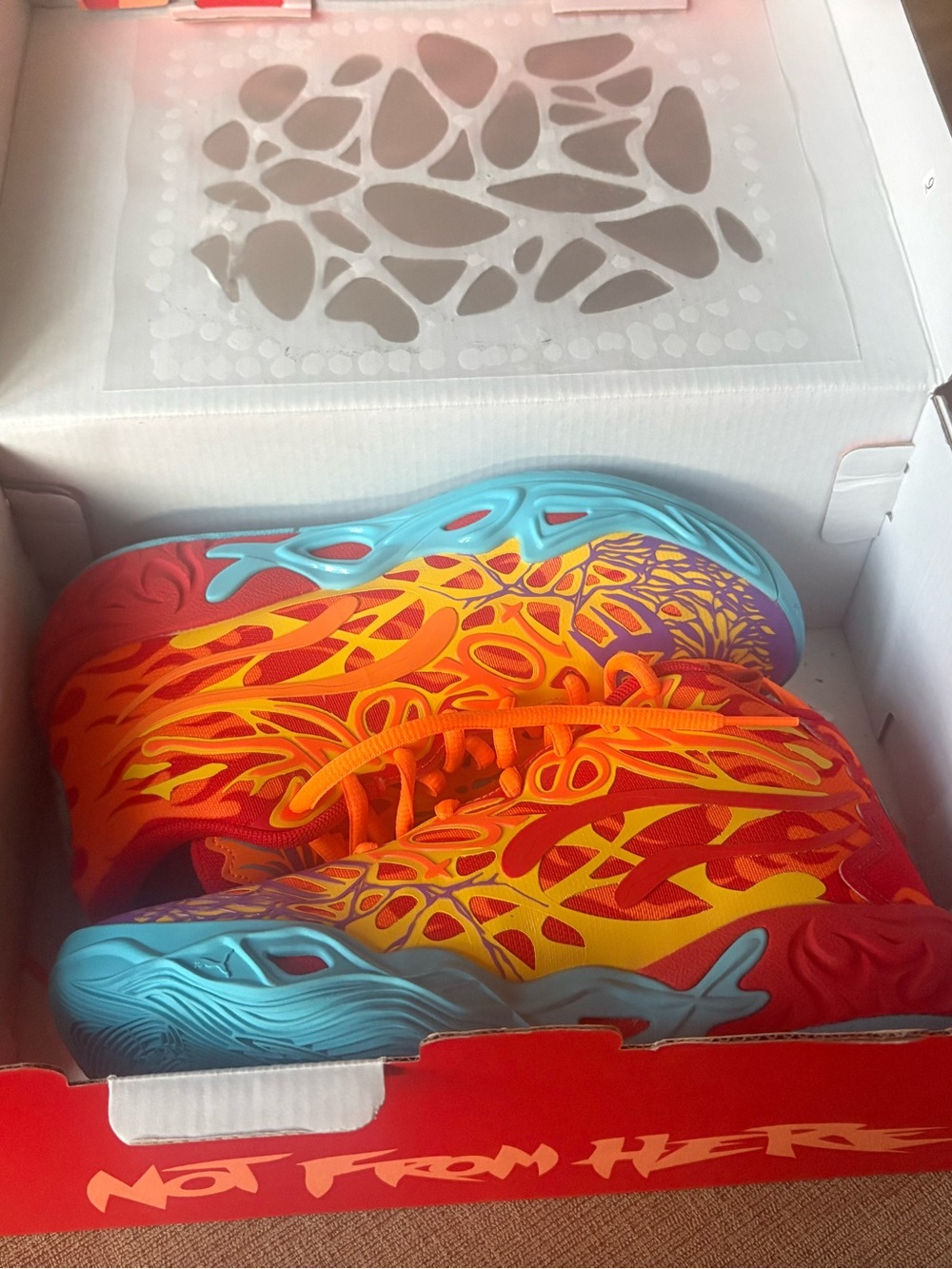 Puma Lamelo Ball MB.04 Phoenix Jr Basketball Sneakers, Size Y4 (NIB) - Picture 4 of 7